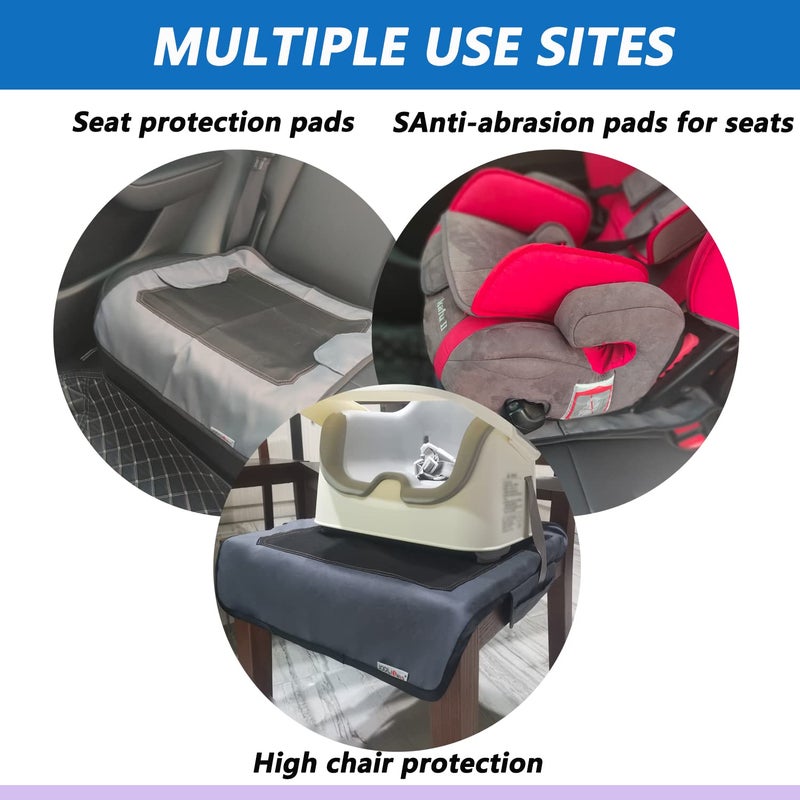 JOOLIO B&S Extra Large Booster Chair Protector Cover,Dining High Chair Seat Cover Protect Booster Chair Cover,Non-Slip Bark Grain Backing, Waterproof,Oil-Proof and Stain-Proof,Easy to Wipe Clean Gray - Image 3